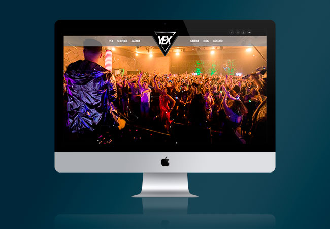 Layout do site Yex Music