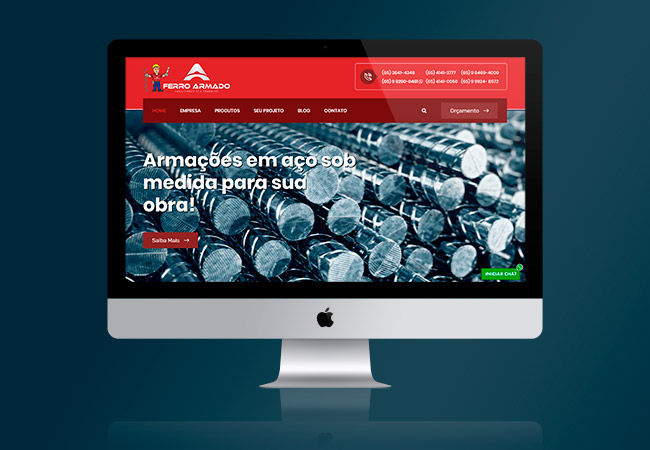 Layout do site Ferro Armado