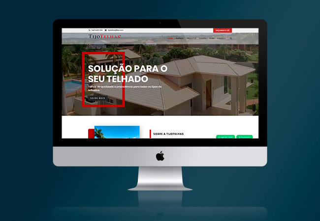 Layout do site Tijo Telhas