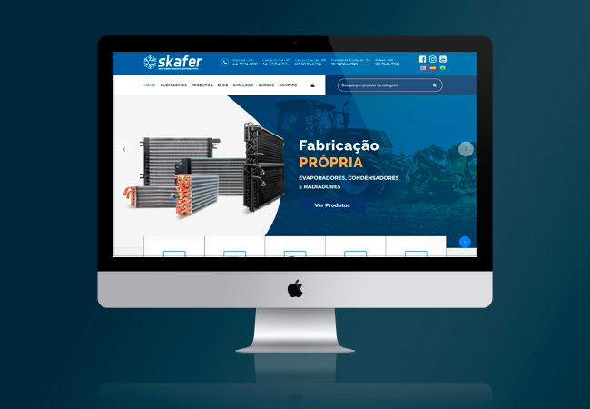 Layout do site Skafer