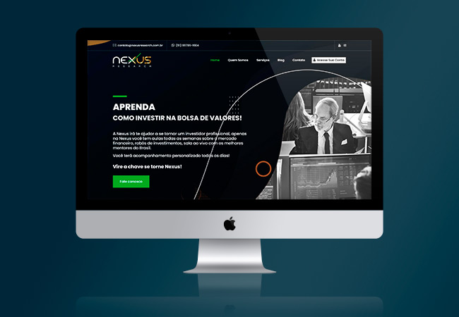 Layout do site Nexus Research